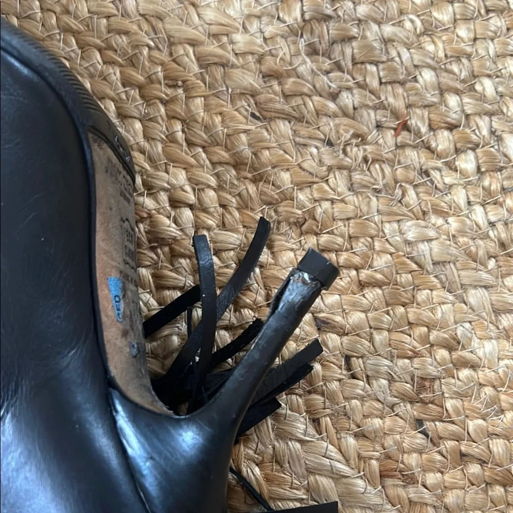 Jimmy Choo Black Fringe Heeled Boots - Picture 8 of 8